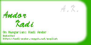 andor kadi business card